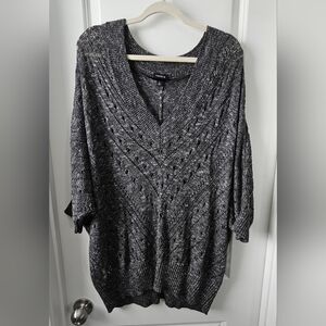 Torrid Gray Pointelle Knit Sweater